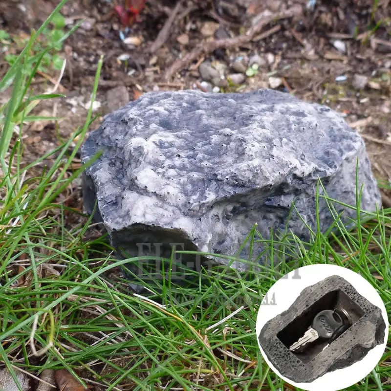 Fake Rock Key Hider – Outdoor Weatherproof Hidden Key Holder for Garden or Porch