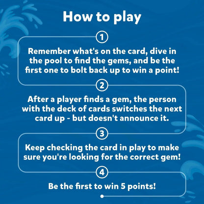 Underwater Pool Treasure Hunt Game with Waterproof Gems and Cards