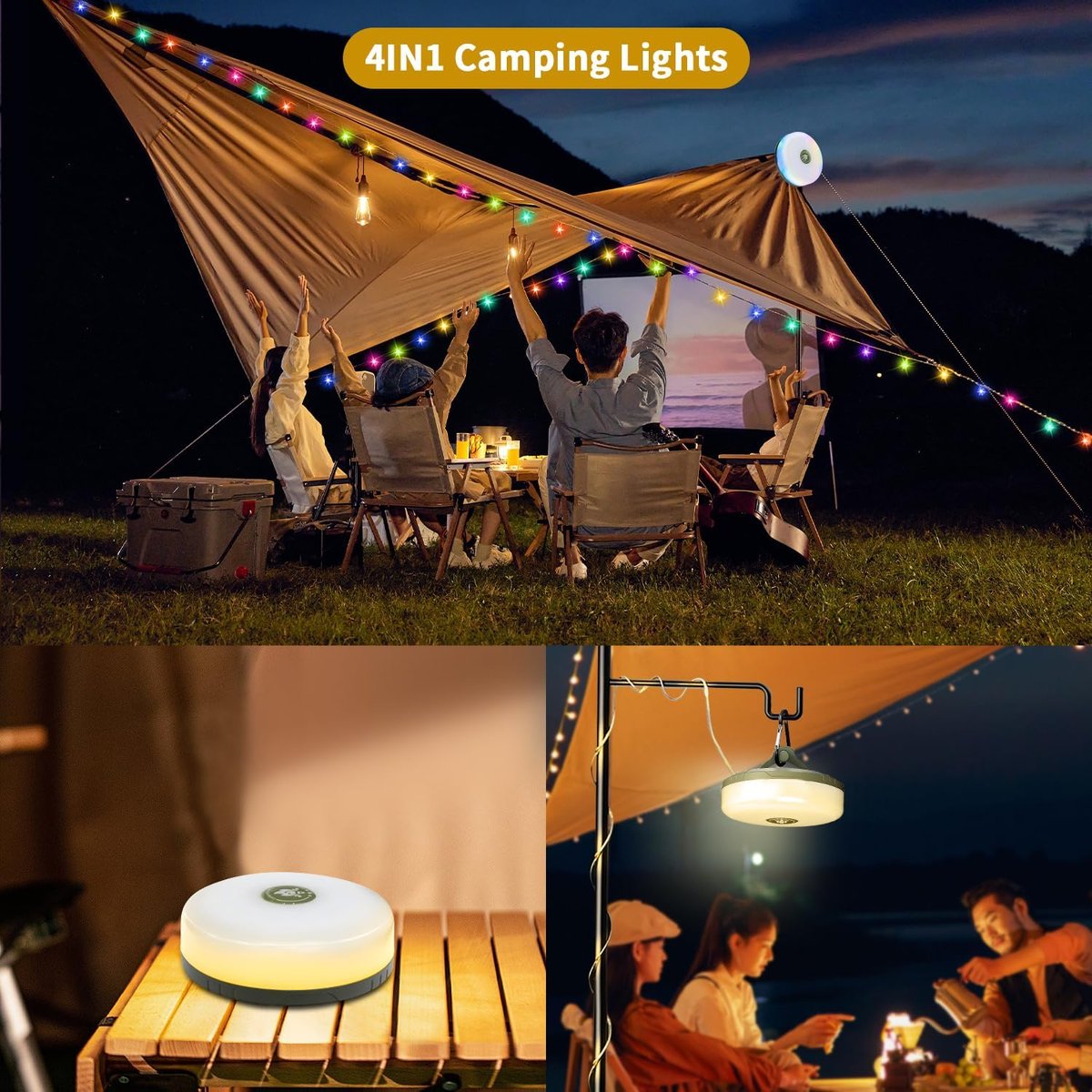 4-in-1 Campinglicht mit RGB-Lichterkette & Powerbank Mivoza Deutschland