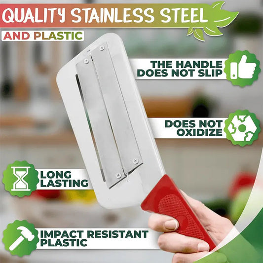Stainless Steel Dual Blade Cutter - Multifunctional Slicer for Veggies