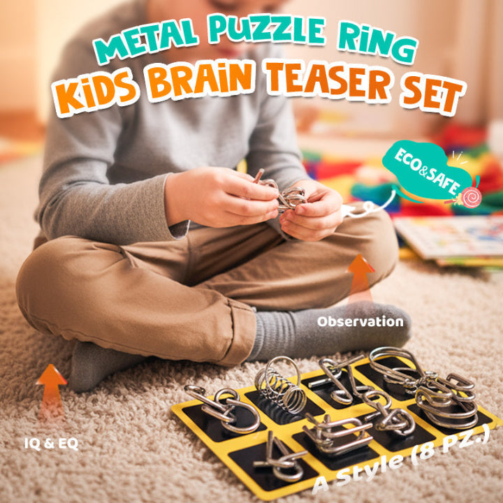 Interlock Metal Puzzle Set — Perfect for Christmas & Game Nights 8-Piece Set
