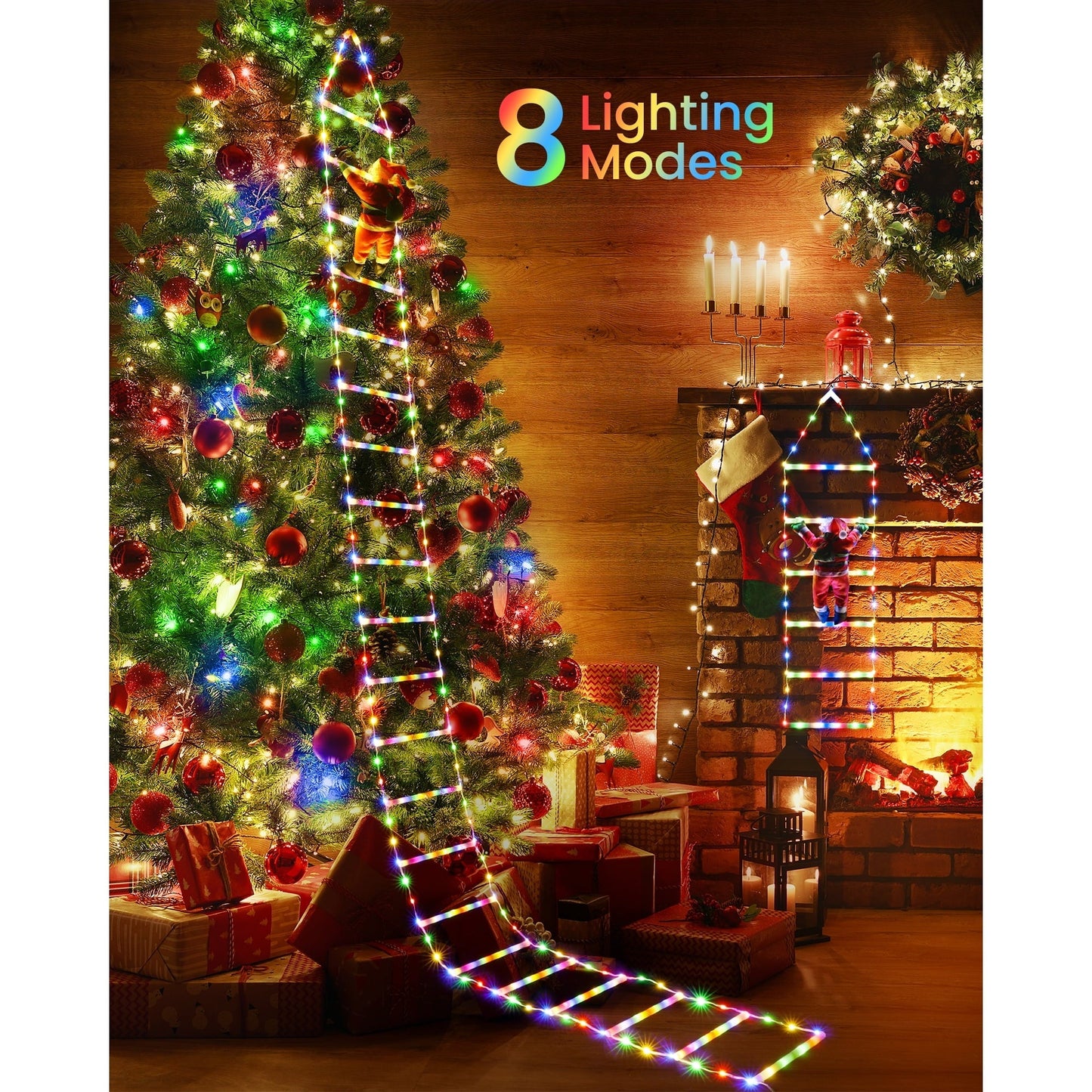Climbing Santa Claus Ladder Lights — Magical Atmosphere for Your Home