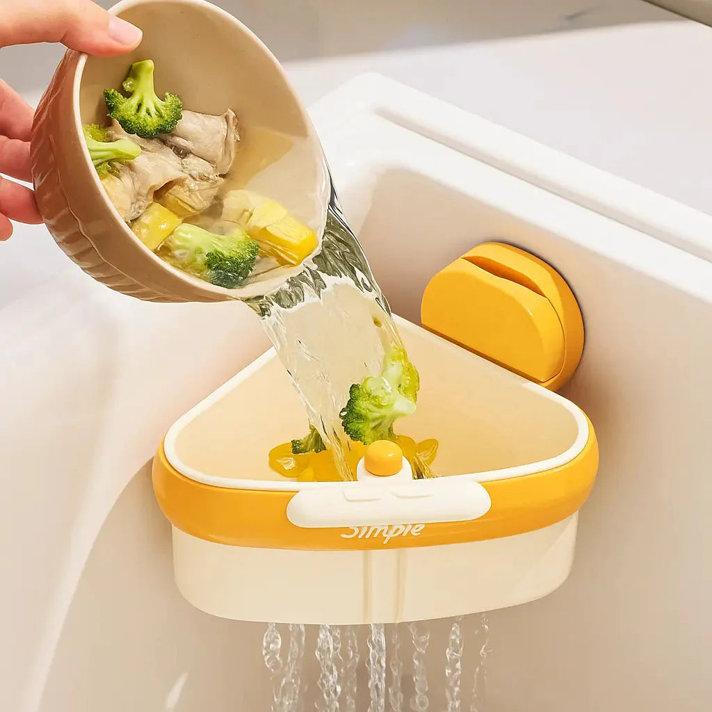 Eck-Abflusskorb mit Saugnapf – Mit Bodenklappe für berührungsfreie Entsorgung Mivoza Deutschland