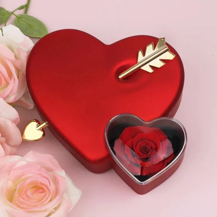 Heart Jewelry Box "Love Struck" — With Secret Compartment for Engagement Ring