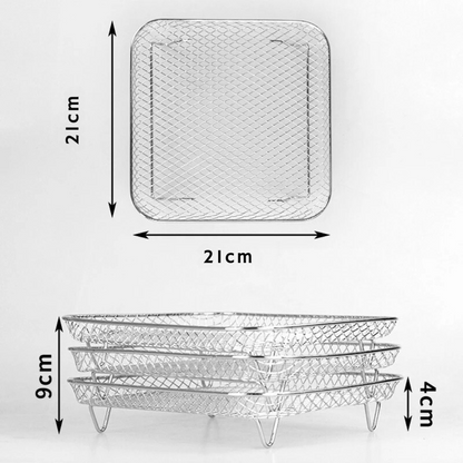 Multi-layer baskets for hot air fryers with 2 free heat-resistant tongs