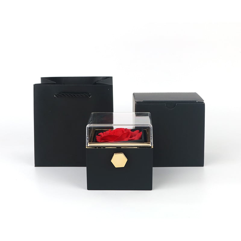 Rotating Rose Soap Jewelry Box — With Secret Compartment for Rings & Earrings