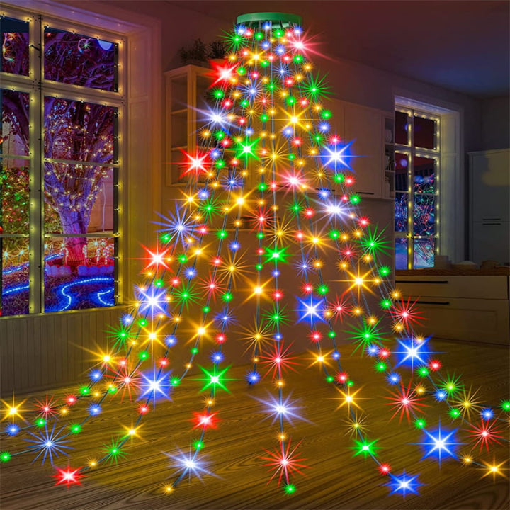 Christmas Tree Waterfall Lights — No More Tedious Light Wrapping