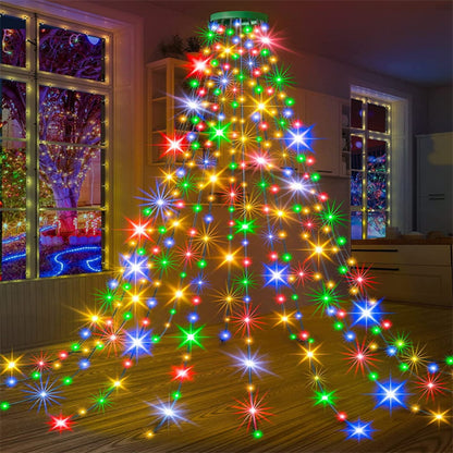 Christmas Tree Waterfall Lights — No More Tedious Light Wrapping