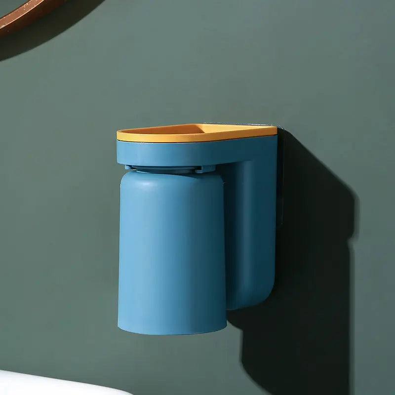 Wall-Mounted Toothbrush & Cup Holder – No-Drill Bathroom Organizer for Small Spaces