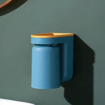 Wall-Mounted Toothbrush & Cup Holder – No-Drill Bathroom Organizer for Small Spaces