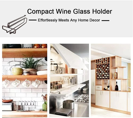 Wine Rack for Under-Cabinet Mounting — Space-Saving Glass Holder with Easy Installation