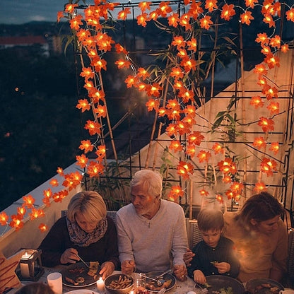 Autumn Maple Leaf LED String Lights — Warm Light & Cozy Atmosphere