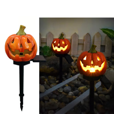 Solar Pumpkin Lantern — Outdoor Halloween Decoration with Warm Glow