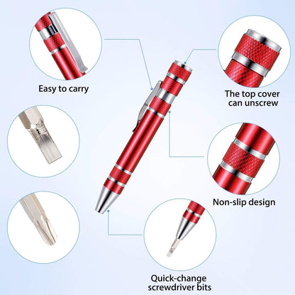 Multi-Bit Mini Screwdriver – Compact Repair Tool Made of Aluminum Alloy