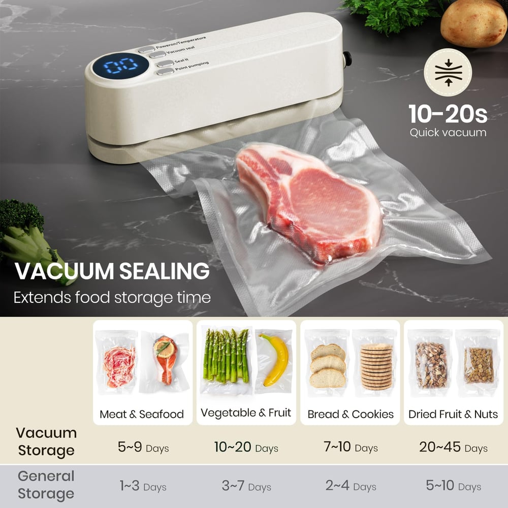 3-in-1 Cordless Mini Vacuum Sealer – Keep Your Food Fresh & More! Zorenza