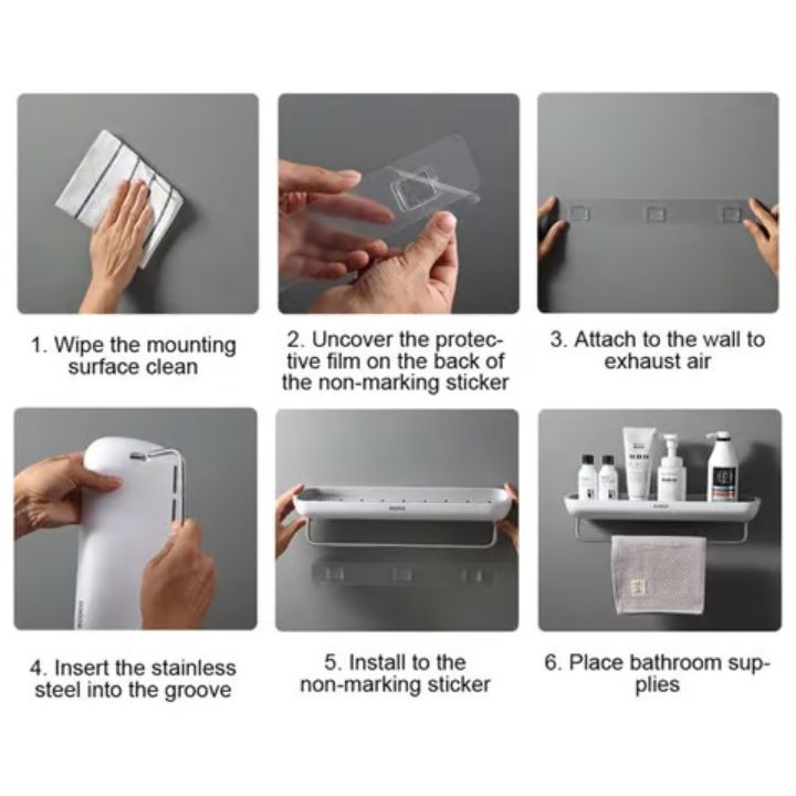 Bathroom Shelf – No Drilling Required