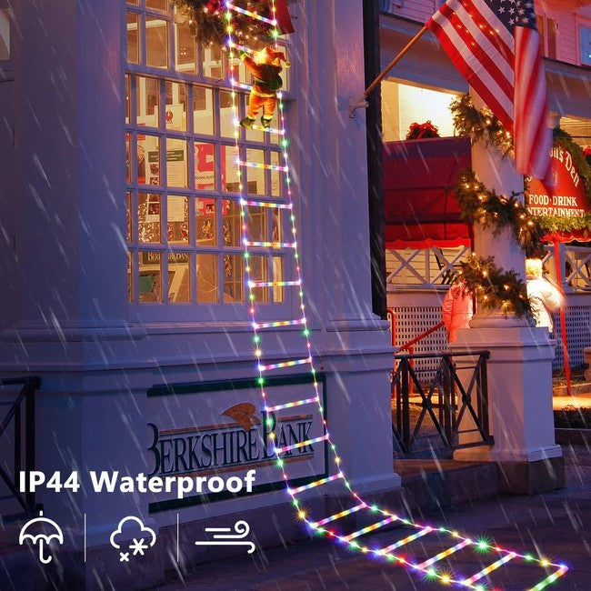 Climbing Santa with LED Ladder – Festive Holiday Decoration for Your Home