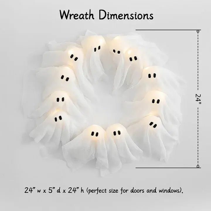 Halloween Decoration Wreath — Mysterious Spirit Glow for Atmosphere
