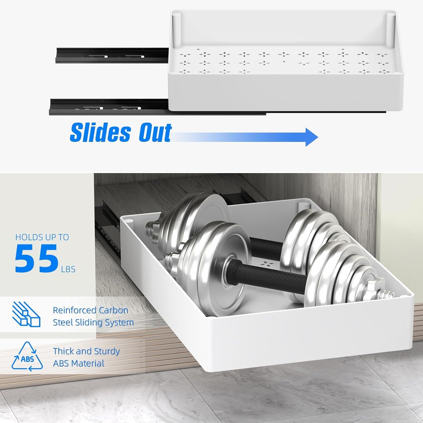 Pull-Out Cabinet Organizer — No Difficult Assembly Needed
