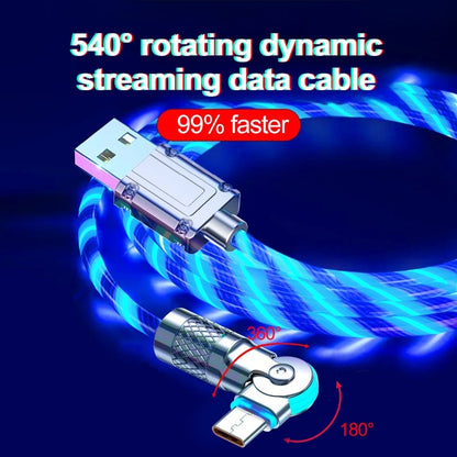 Rotatable Charging Cable — 540° Fast Charging with LED Light