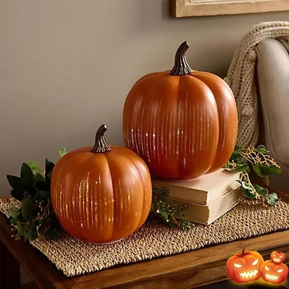 Glowing Pumpkins with Starlight – Decorative Autumn Accent with Timer