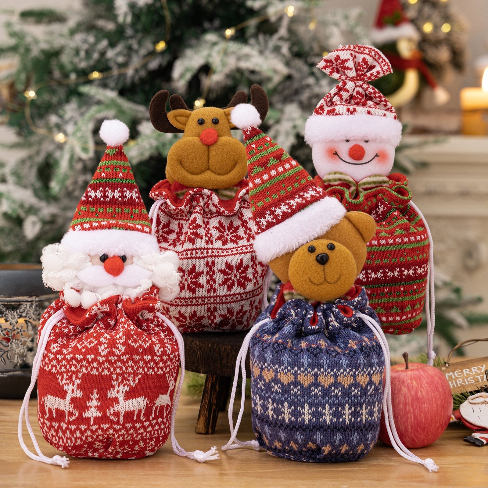 Knitted Dolls Christmas Bag — Sweet & Special Gift Idea