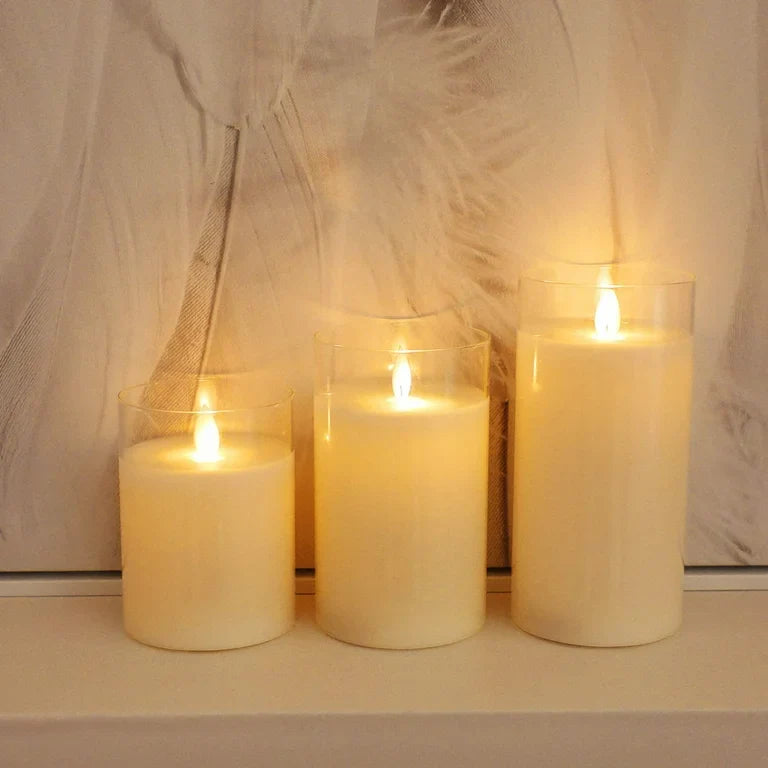 Realistic Electric Candle Set — Safe Candlelight Without Fire Hazard 3-Piece Set
