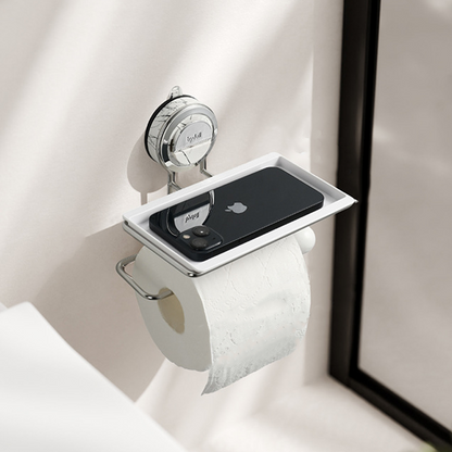 Drill-Free Toilet Paper Holder with Flexible Mount