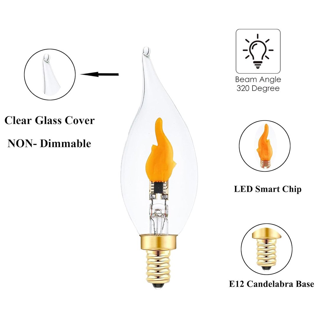🔥E12 LED Flickering Flame Decoration Light Bulbs -Perfect Ambiance for Halloween Christmas Mivoza Deutschland