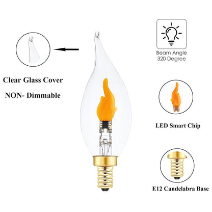 🔥E12 LED Flickering Flame Decoration Light Bulbs -Perfect Ambiance for Halloween Christmas Mivoza Deutschland