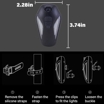 Bicycle Fender Rear Light — Waterproof LED Safety Light with Projection (2 Pieces)