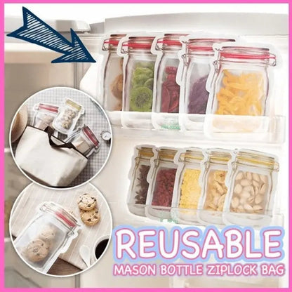 Ziplock Bags in Mason Jar Style – Reusable & Leak-Proof