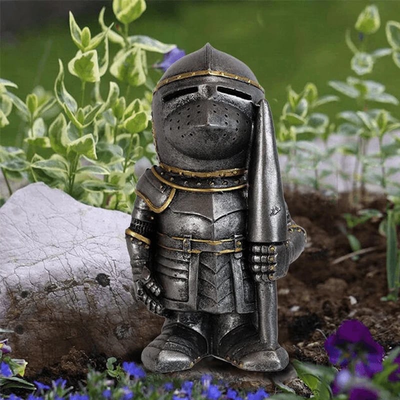 Medieval Garden Gnome Statue – Hand-Painted Resin Guardian Figure