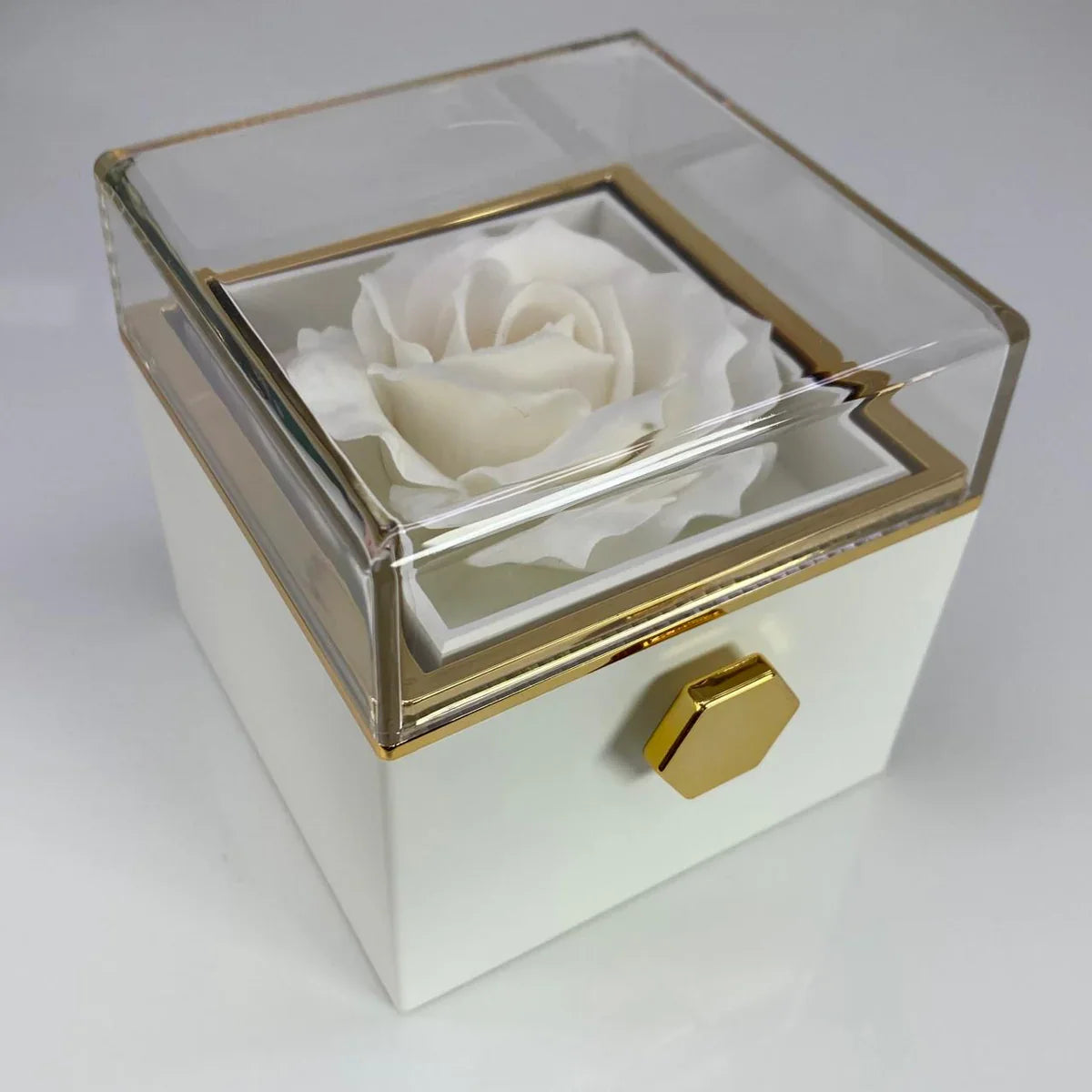 Rotating Rose Soap Jewelry Box — With Secret Compartment for Rings & Earrings
