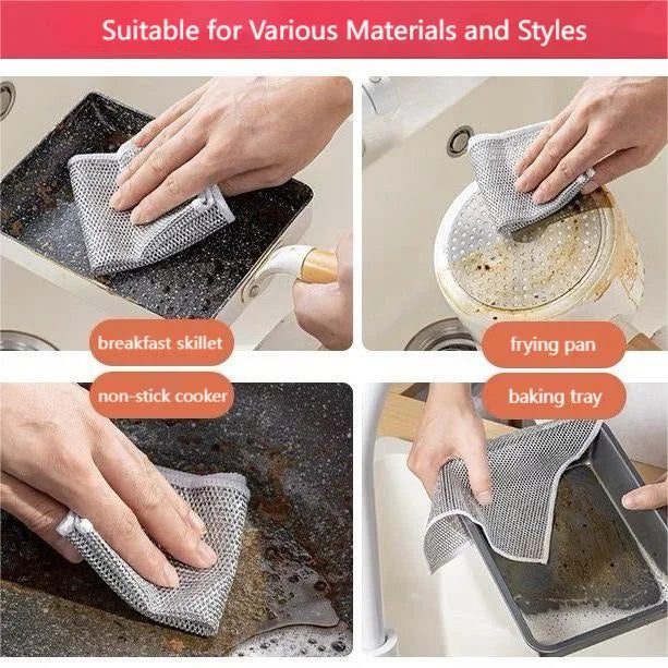 Stainless Steel Scrubber — Effortless Cleanliness Without Scratches (10 pieces)
