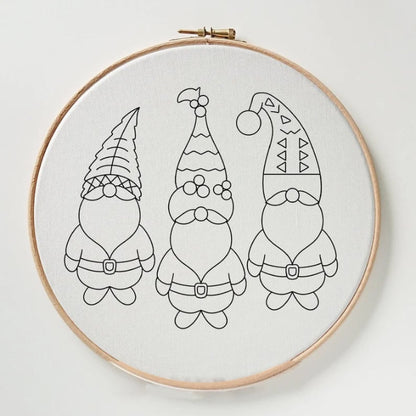 Christmas Gnome Embroidery Kit – Beginner-Friendly DIY Holiday Craft for Tree Ornaments & Décor