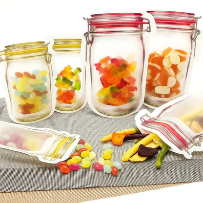 Ziplock Bags in Mason Jar Style – Reusable & Leak-Proof