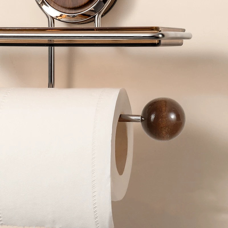 Drill-Free Toilet Paper Holder with Flexible Mount