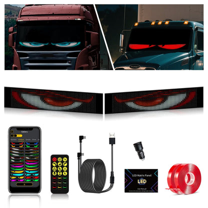 Animated LED Display Panel — App-Controlled Vehicle Windshield Sign (2 Pieces)
