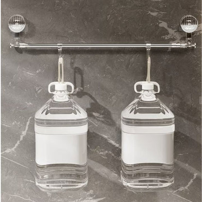 Adjustable stainless steel towel rack with suction cups