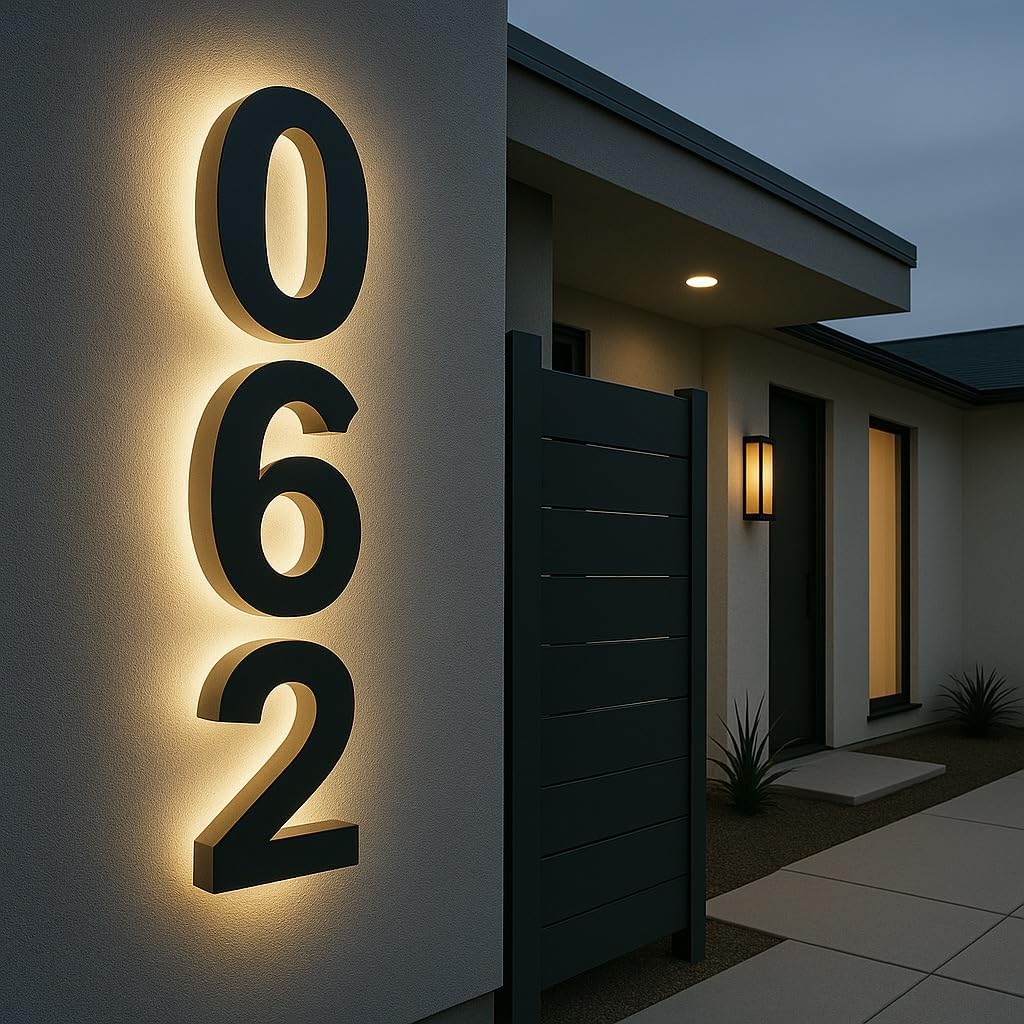 Solar-Powered House Number Light — Stylish Visibility at Night