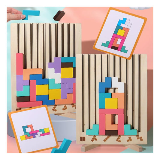 Wooden stacking game - Promotes logic, concentration and fine motor skills in children! Mivoza Germany