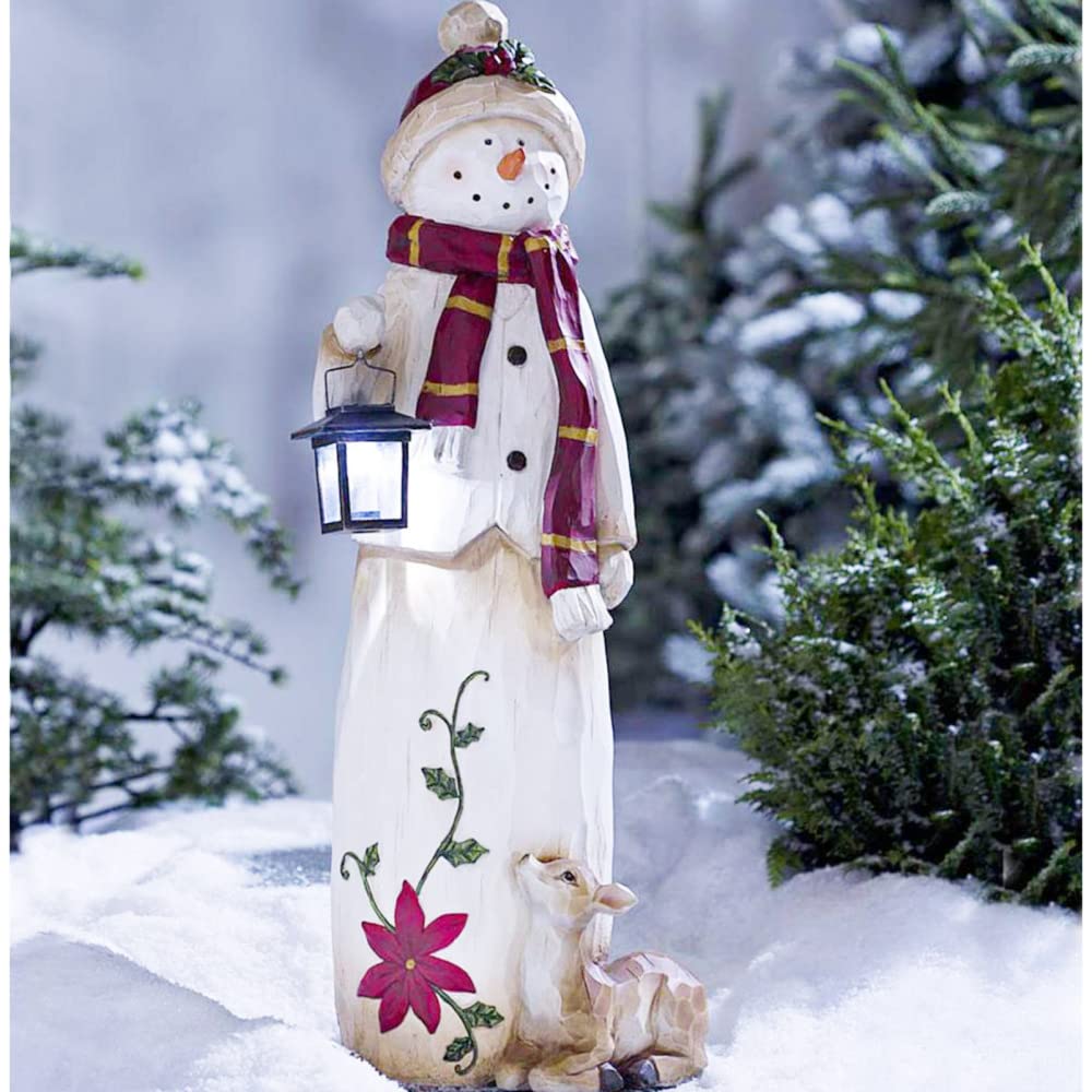 Decorative Snowman with Lantern — Warm Welcome in Wintertime