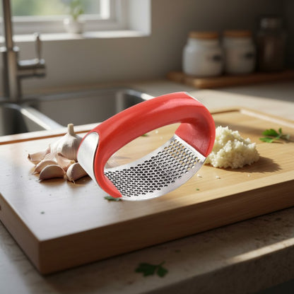 Stainless Steel Garlic Press (No Peeling Needed)