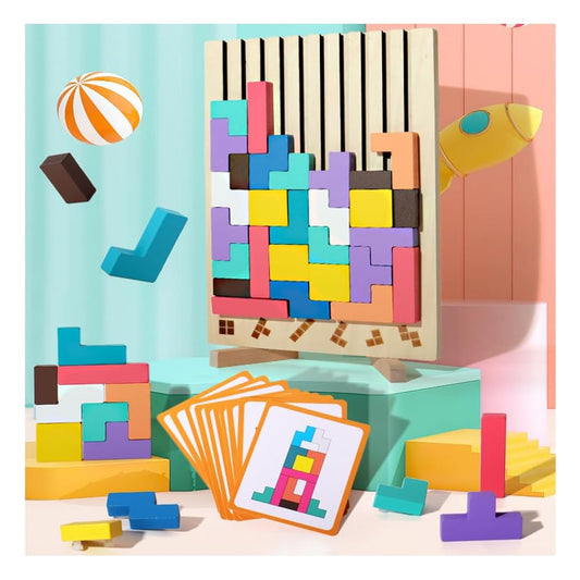 Wooden stacking game - Promotes logic, concentration and fine motor skills in children! Mivoza Germany