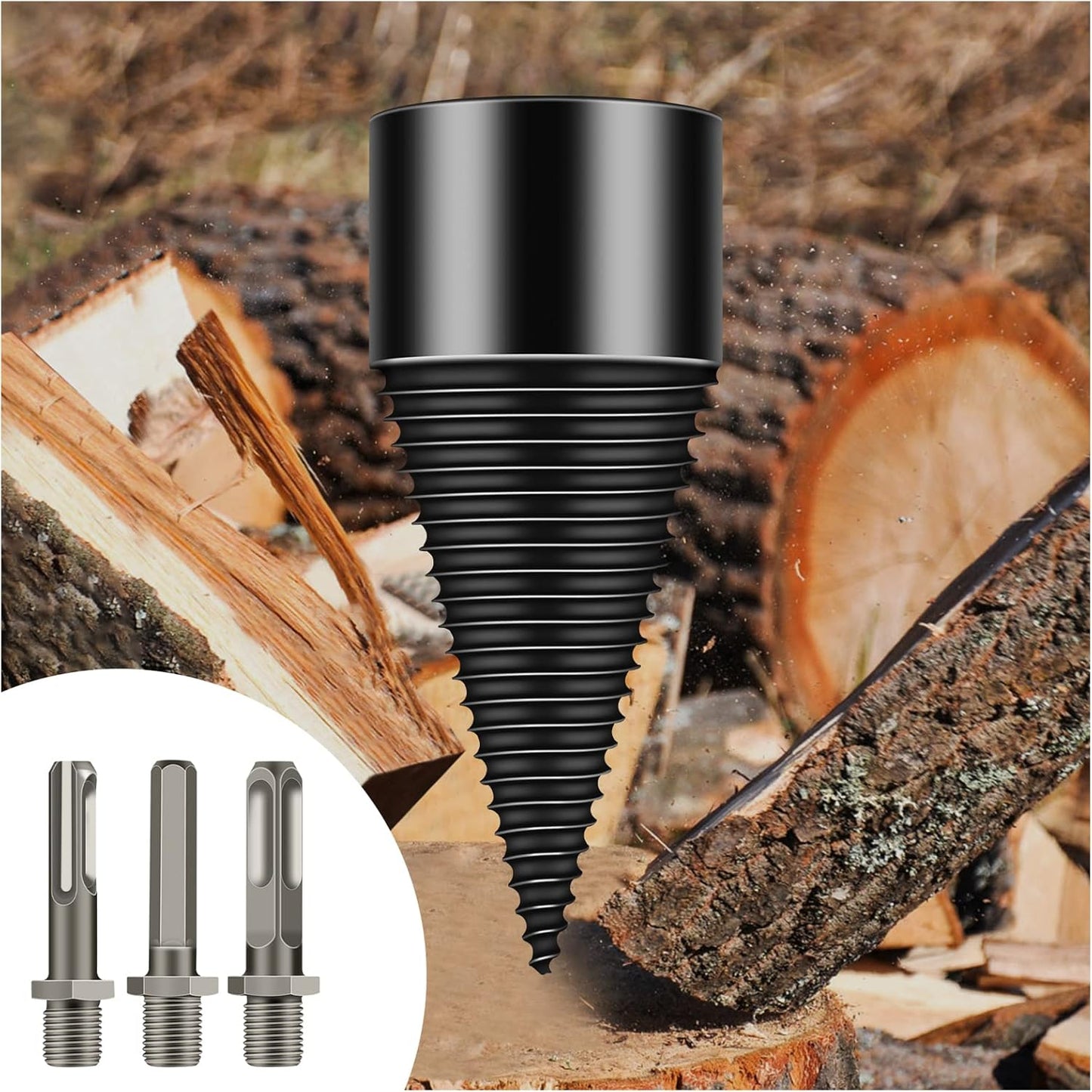 Drill Wood Splitter — Effortless Firewood Splitting Without Effort