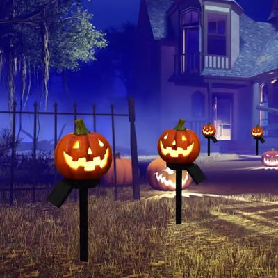 Solar Pumpkin Lantern — Outdoor Halloween Decoration with Warm Glow