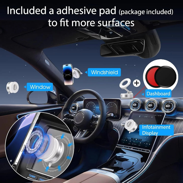 360° Vacuum-Lock Phone Holder — Secure Grip Even on Bumpy Roads