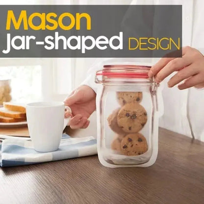 Ziplock Bags in Mason Jar Style – Reusable & Leak-Proof