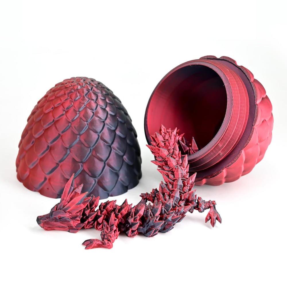 3D-Printed Dragon Egg Toy with Movable Dragon